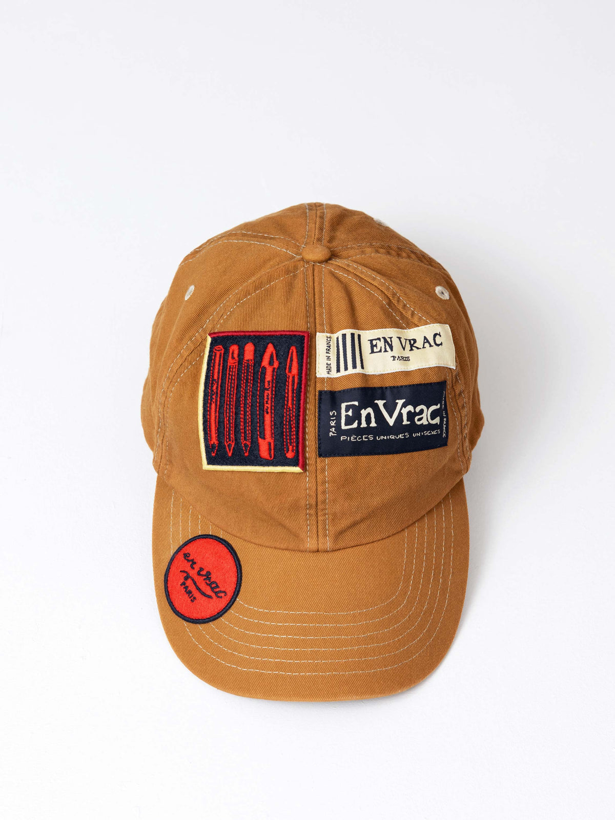 Casquette brodée caramel