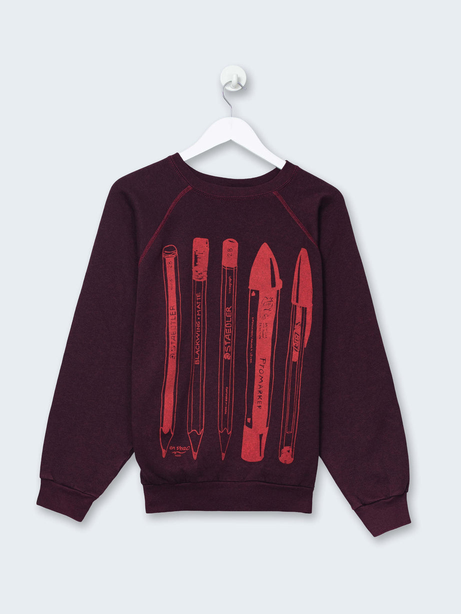 Sweat-shirt vintage Les outils du dessin